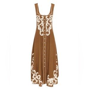 ALÉMAIS RUBY APPLIQUÉ MIDI DRESS